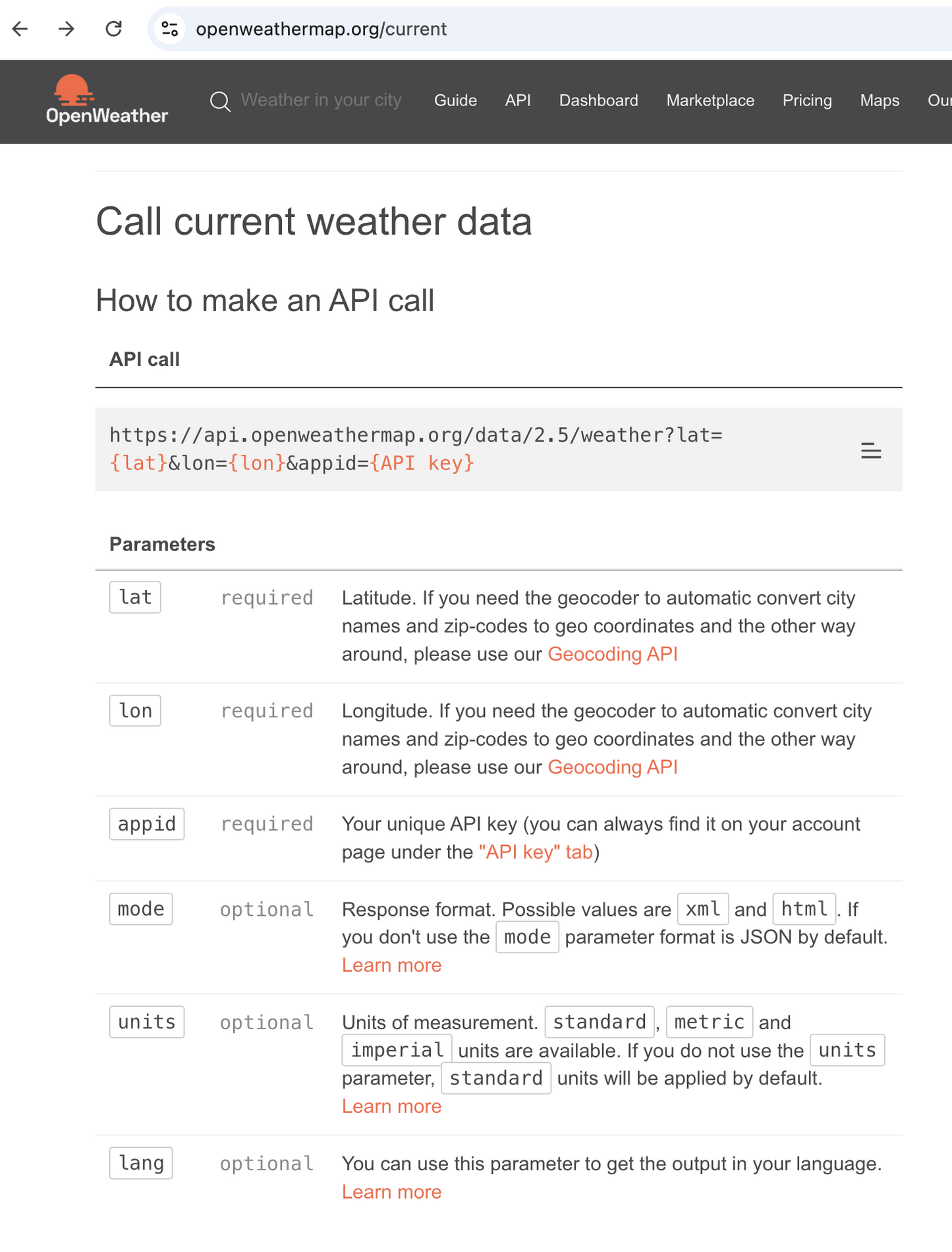 Course OpenWeatherMap: Public API with HTTP GET