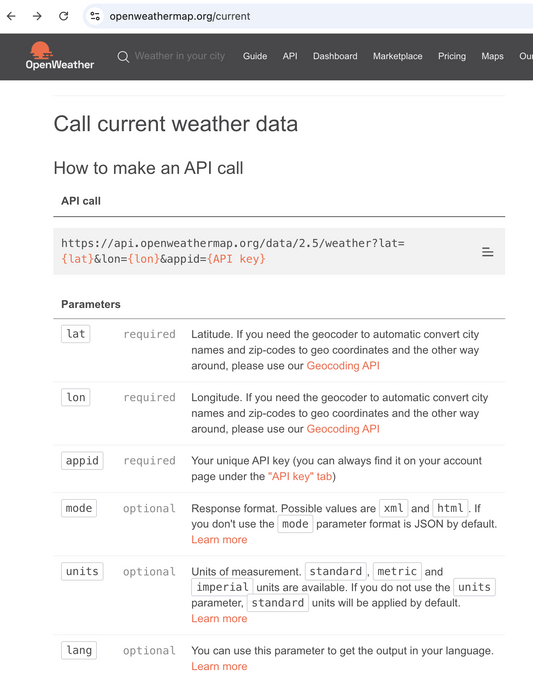 Course OpenWeatherMap: Public API with HTTP GET